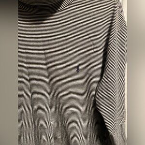 Polo Ralph Lauren Golf Turtleneck Shirt Blue White Stripes || Size - Large